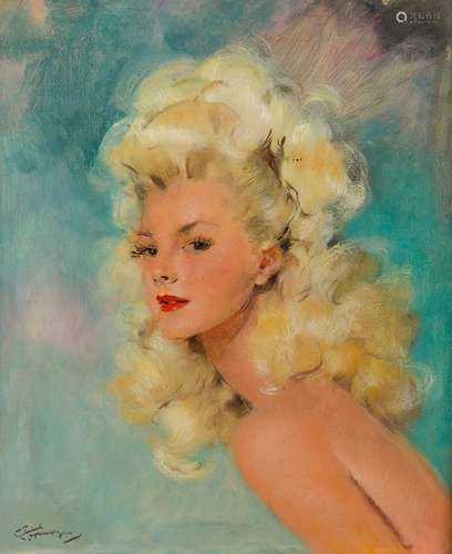 Jean-Gabriel DOMERGUE (1889-1962)<br />
Portrait d’une femme...