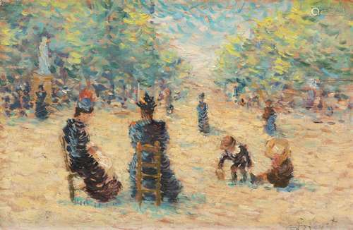 Louis HAYET (1864-1940)<br />
Au jardin du Luxembourg<br />
...