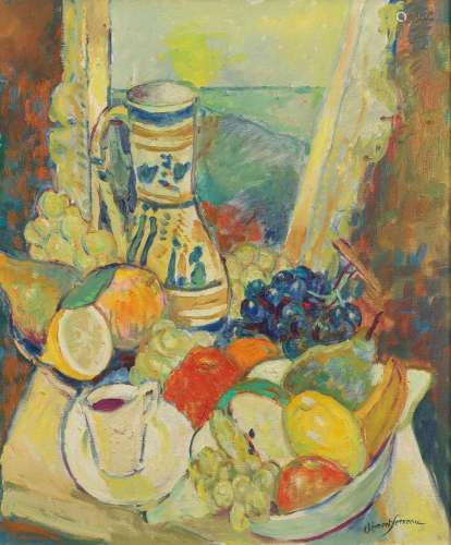 Clément SERVEAU (1886-1972)<br />
Nature morte au pichet<br ...