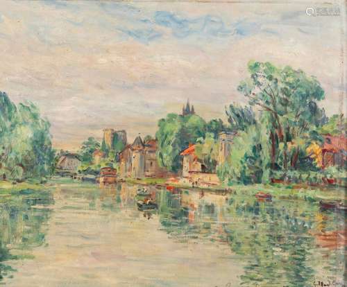 Gustave MADELAIN (1863-1920)<br />
Les bords du Loing à More...