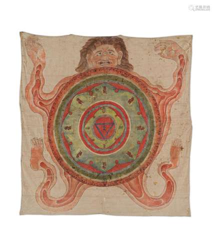 DIAGRAMME DE YANTRA TIBET, XIXE SIÈCLE