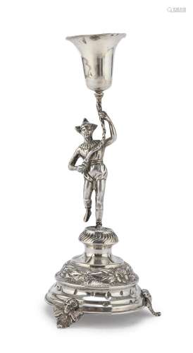 SILVER TOOTHPICK HOLDER, PORTUGAL MARK, LATE 19TH CENTURY