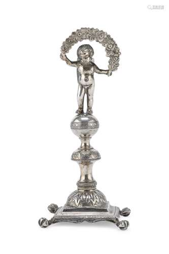 SILVER TOOTHPICK HOLDER, PORTUGAL 19TH CENTURY