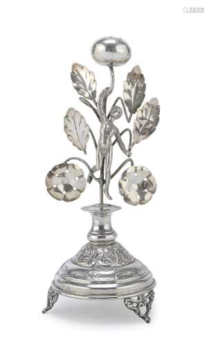 SILVER TOOTHPICK HOLDER, PORTUGAL LATE 19TH CENTURY