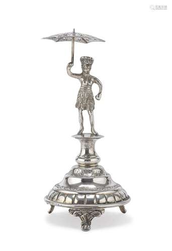 SILVER TOOTHPICK HOLDER, 19TH CENTURY PORTUGAL