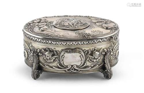 SILVER MUSIC BOX, GERMANY EARLY 20TH CENTURY