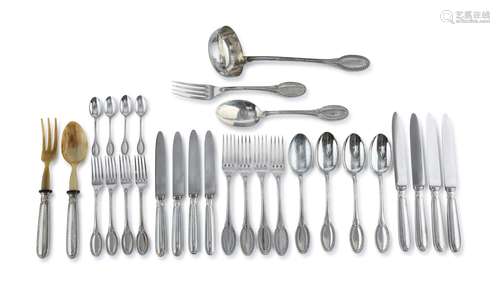 SILVER CUTLERY SET OF SEVENTY-SEVEN ELEMENTS, PADUA 1944/196...