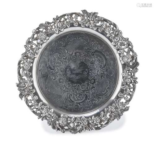 SILVER SALVER, GEORGE II LONDON 1757