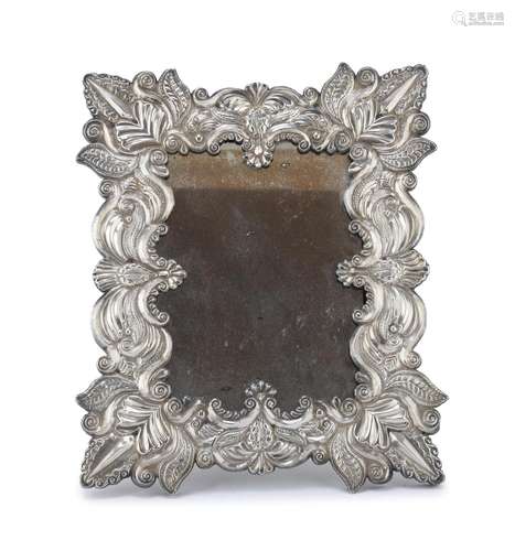 SILVER TABLE MIRROR, 20TH CENTURY