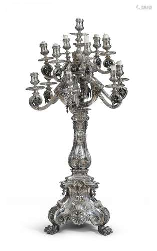 EXTRAORDINARY SILVER CANDLESTICK, LONDON ROBERT GARRARD 1840