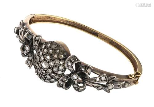 GOLD AND SILVER BANGLE WITH DIAMONDS