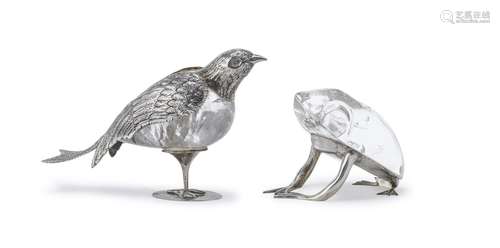 TWO SILVER AND ROCK CRYSTAL SCULPTURES, EARLY 20TH CENTURY