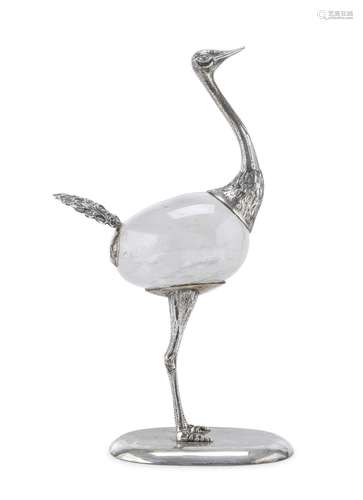 SILVER AND ROCK CRYSTAL SCULPTURE, EARLY 20TH CENTURY