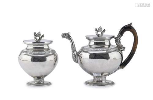 SILVER TEAPOT AND SUGAR BOWL, SWITZERLAND CITY OF BERN 19TH ...