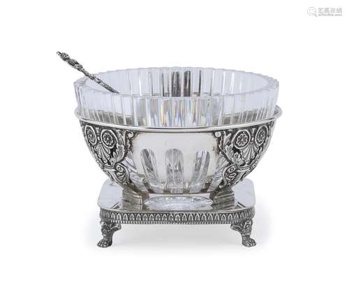 SILVER CAVIAR BOWL, ALESSANDRIA 1940/1950