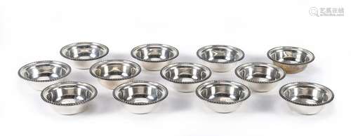 TWELVE SILVER FRUIT SALAD BOWLS, BRESCIA 1944/1968