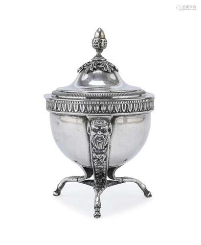 SILVER SUGAR BOWL, LOMBARD-VENETO 19TH CENTURY