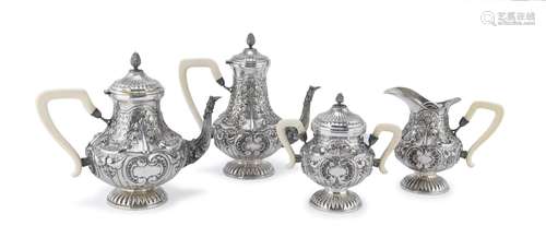 WONDERFUL SILVER TEA AND COFFEE SET, ALESSANDRIA 1944/1968