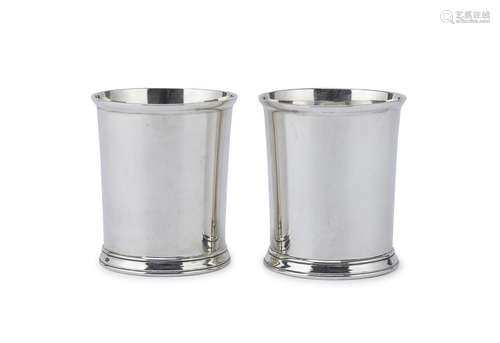 PAIR OF SILVER BEAKERS, LONDON MARK 1936