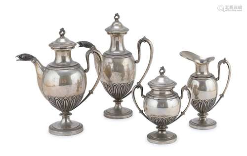 SILVER TEA AND COFFEE SET, ITALY POST 1968