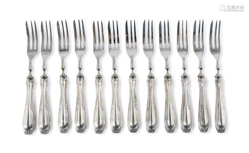 TWELVE SILVER FORKS, ITALY EARLY 20TH CENTURY