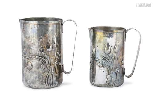 TWO SILVER-PLATED JUGS, CALLEGARO 20TH CENTURY