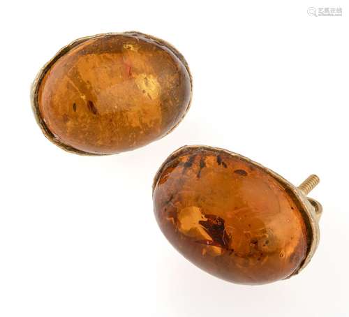 GOLD EARRINGS WITH AMBER