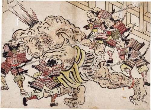 Hishikawa Moronobu (died 1694) | Minamoto no Yorimitsu and H...