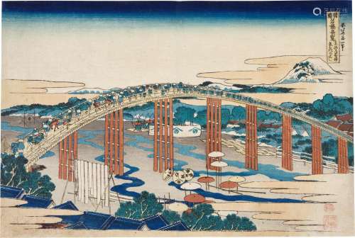 Katsushika Hokusai (1760-1849) | Yahagi Bridge at Okazaki on...