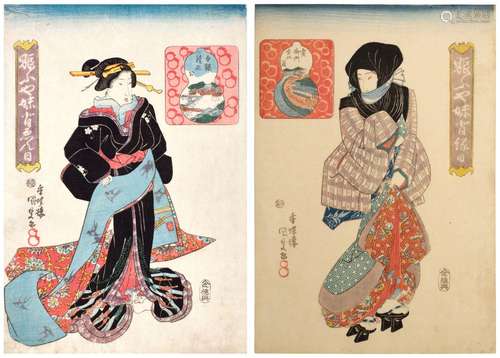 Utagawa Kunisada (1786-1865) | Two woodblock prints from the...