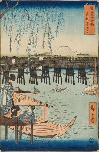 Utagawa Hiroshige (1797-1858) | Ryogoku Bridge in Edo (Toto ...