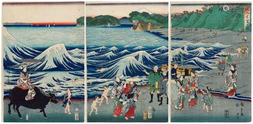 Utagawa Hiroshige II (1826–1869) | Shichiri-ga-hama Beach, S...