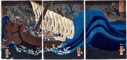 Utagawa Kuniyoshi (1797-1861) | The Ghosts of the Taira Atta...