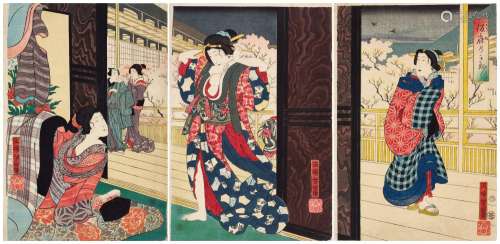 Tsukioka Yoshitoshi (1839-1892) | Parting the Morning After ...