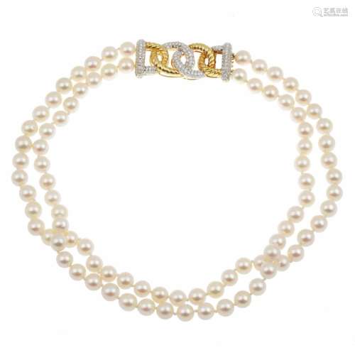 PEARLS AND GOLD CHOKER.