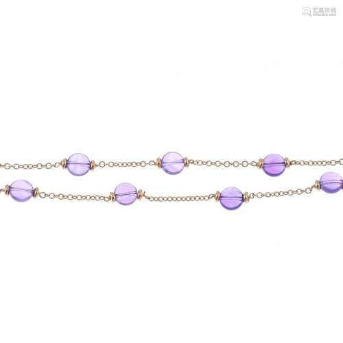 DOUBLE BRACELET WITH AMETHYSTS.