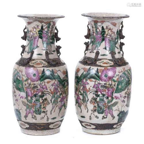 PAIR OF CHINESE NANKIN VASES, LATE 19TH CENTURY-EARLY 20TH C...