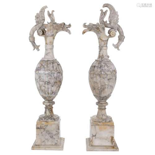 PAIR OF DECORATIVE VASES, PROBABLY ITALIAN, 19TH-20TH CENTUR...