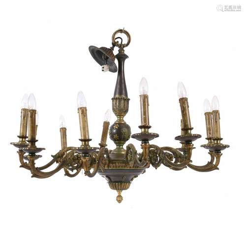 LARGE SPANISH CEILING LAMP, 20TH CENTURY.