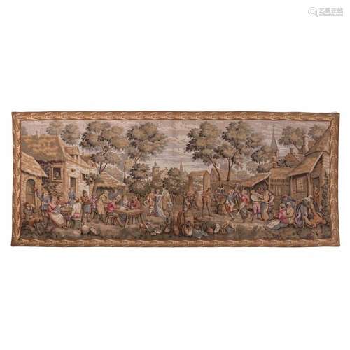 TAPESTRY WITH TRADITIONAL SCENE, 20TH CENTURY.