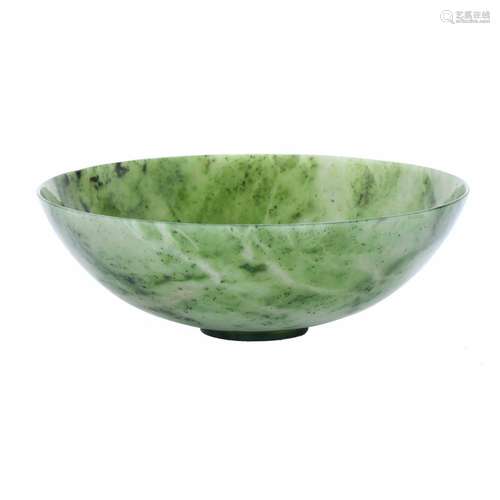 HELMUT WOLF (1940). LARGE CARVED JADE BOWL.