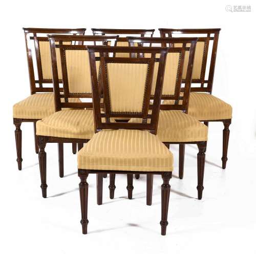 SET OF SIX NEO-CLASSICAL STYLE CHAIRS, MID 20TH CENTURY.