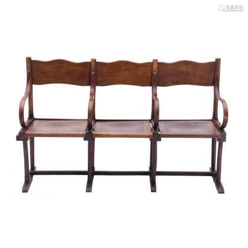 THREE-SEATER THEATRE BENCH, "CH. WALLNER MONTHAIRONS&qu...