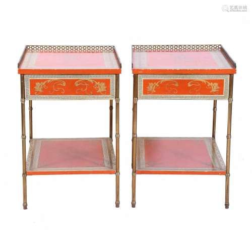 AFER MODELS BY MAISON JANSEN. PAIR OF SIDE TABLES, CIRCA 195...