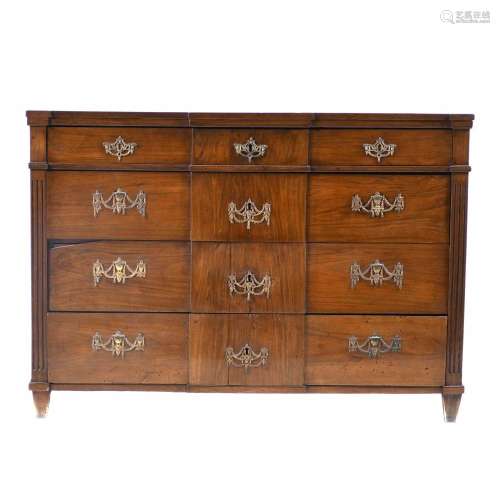 SPANISH CHEST OF DRAWERS, GEORGE III STYLE. MID 19TH CENTURY...