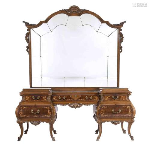 SPANISH CONSOLE WITH MIRROR, MID 20TH CENTURY.