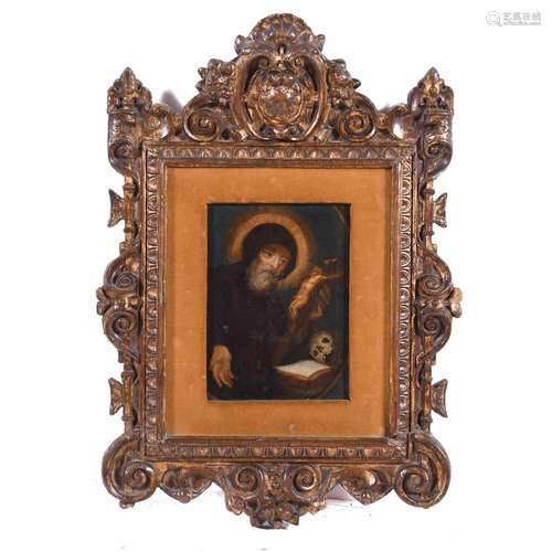 17TH CENTURY SPANISH SCHOOL. "SAINT FRANCIS OF ASSISI&q...