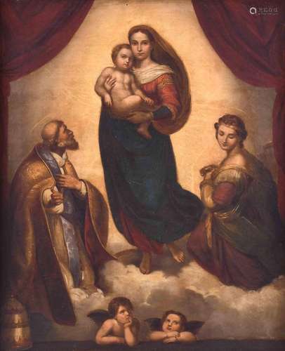 18TH CENTURY ITALIAN SCHOOL. "MADONNA SIXTINA".