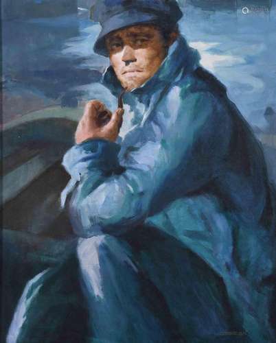 JUAN RAMÓN CEBRIÁN (1914-2006). "PORTRAIT OF A FISHERMA...