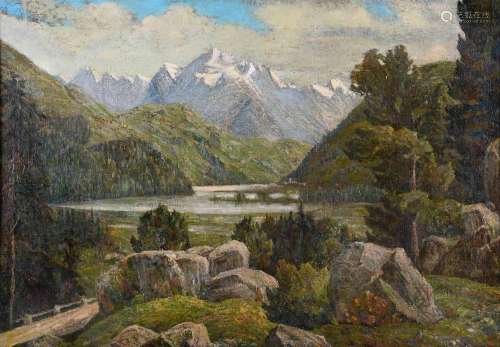 20TH CENTURY SPANISH SCHOOL. "LANDSCAPE WITH MOUNTAINS ...